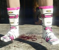 GTA 5 Trippy Socks for Females Hello Kitty Retextured mod