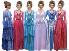 Sims 4 Aviva Long Dresses mod