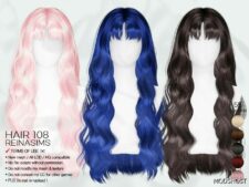 Sims 4 Female Mod: Reina TS4 Hair 108T (Image #2)