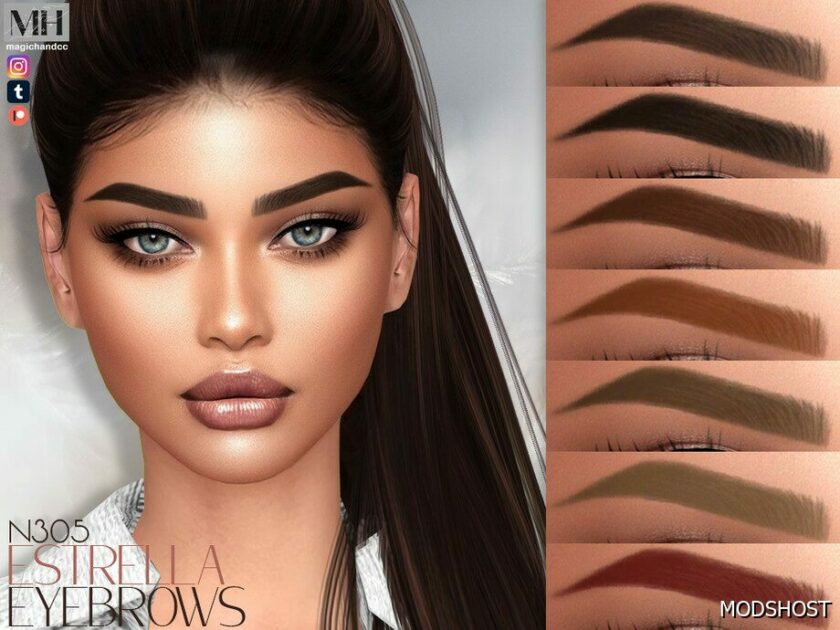 Sims 4 Estrella Eyebrows N305 mod