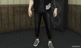 GTA 5 Player Mod: Rolled up Skinny Jeans | High Quality | MP Male | 8 X Colours Add-On | Replace | Fivem (Featured)