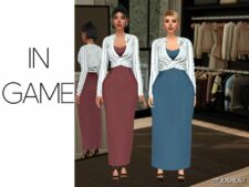 Sims 4 Elder Clothes Mod: Jade – Dress & Shirt (Image #2)