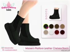 Sims 4 Women’s Platform Leather Chelsea Boots mod