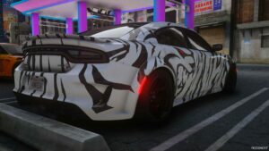 GTA 5 Dodge Vehicle Mod: Vonteonekay’s 2021 Dodge Charger Hellcat Redeye Widebody “Hermes/Zebra CAT” (Featured)