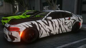 GTA 5 Dodge Vehicle Mod: Vonteonekay’s 2021 Dodge Charger Hellcat Redeye Widebody “Hermes/Zebra CAT” (Image #2)