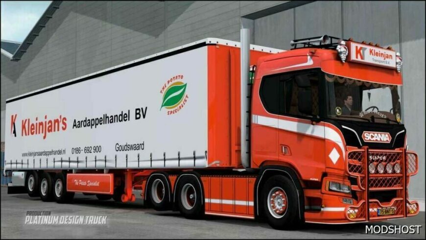 ETS2 Scania Truck Mod: R650 + Kleinjan Transport Trailer V12 (Featured)