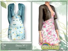 Sims 4 Elder Clothes Mod: SpringFlorals Dress #1 (Image #2)