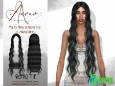 Sims 4 Mod: Earth DAY Milky WAY – Long Wavy Hairstyle