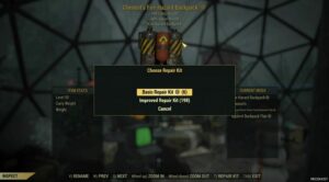 Fallout76 USE Repair Kits in Examine Menu mod