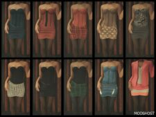 GTA 5 Player Mod: Recolored Corset and Skirt with Tights for MP Female V2.0 (Image #2)