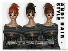 Sims 4 Mod: Andi Hairstyle