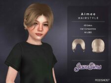 Sims 4 Aimee Child Hairstyle mod