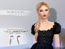 Sims 4 Wings EF0528 Double Twists Braid Hairstyle mod