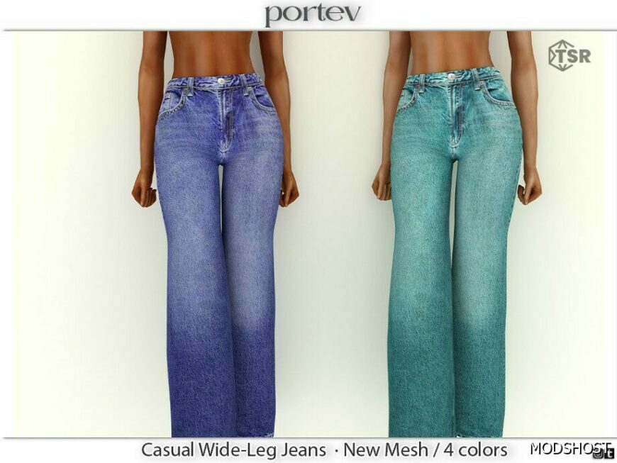 Sims 4 Everyday Clothes Mod: Casual Wide-Leg Jeans (Featured)