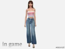 Sims 4 Everyday Clothes Mod: Casual Wide-Leg Jeans (Image #2)