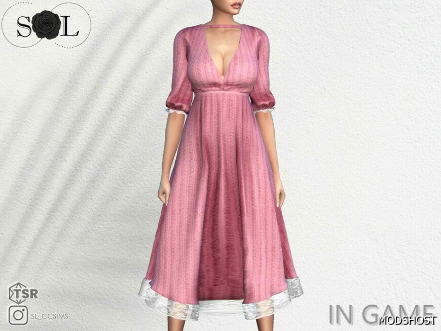 Sims 4 Teen Clothes Mod: Sl Dress #88 (Featured)