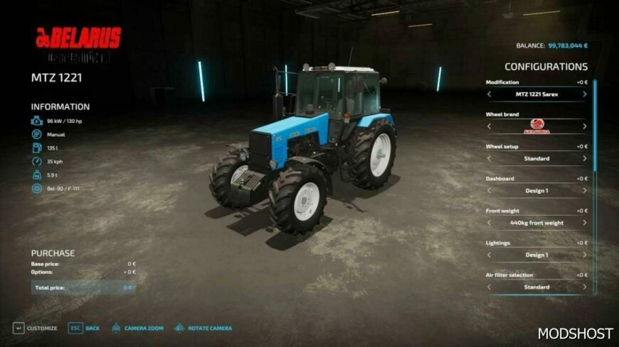 FS22 MTZ Tractor Mod: 1221 V1.6 (Featured)