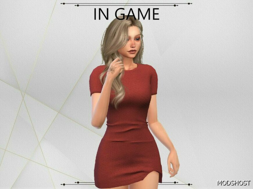 Sims 4 Dress Clothes Mod: Rose Dress (Featured)