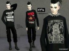 Sims 4 Male Clothes Mod: Kyto – Male TOP – Mesh Needed (Image #2)