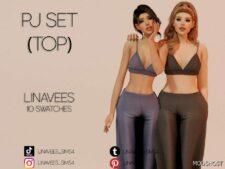 Sims 4 Teen Clothes Mod: Juniper – PJ SET (Image #2)