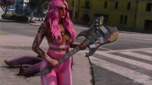 GTA 5 Weapon Mod: Johnny Silverhand’s Guitar – Cyberpunk 2077 (Image #2)