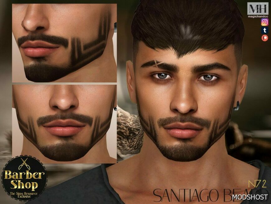 Sims 4 Male Hair Mod: Santiago Beard N42 (Featured)