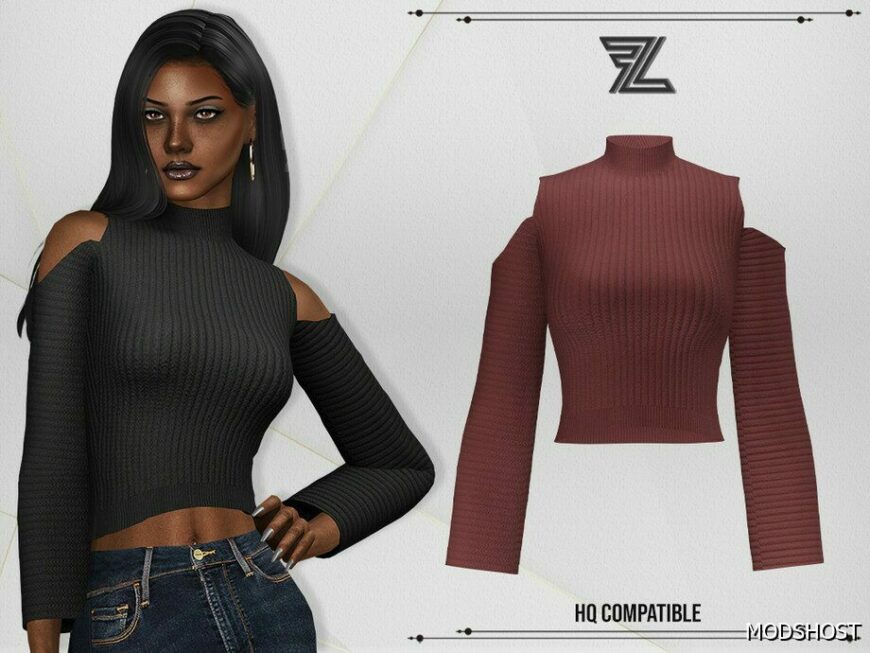 Sims 4 Female Clothes Mod: Julie Wool TOP (Featured)