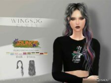 Sims 4 Wings EF0416 Double Ponytail Curly Hair mod