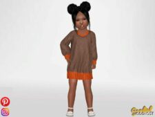 Sims 4 Kid Clothes Mod: Lena – Cute Knit Sweater (Image #2)
