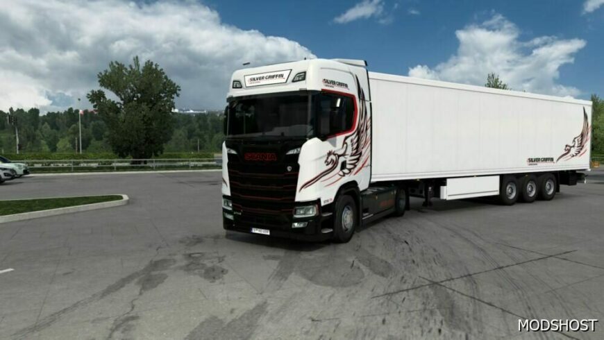 ETS2 Mod: Combo Skin Silver Griffin (Featured)