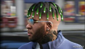 GTA 5 Retexture Small Dreads 3 Colors for Franklin mod