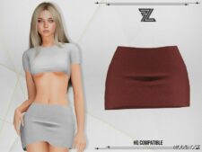 Sims 4 Female Clothes Mod: Michaela SET TOP & Skirt (Image #2)