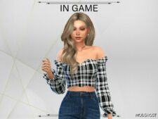 Sims 4 Female Clothes Mod: Caroline TOP (Image #2)