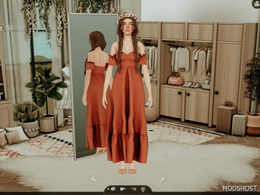Sims 4 Mod: Boho CAS Background with Mirror (Featured)