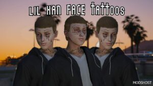 GTA 5 Player Mod: LIL XAN Face Tattoos / Premade / MP Male (Featured)