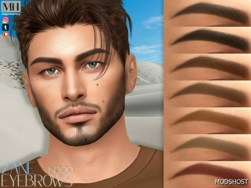 Sims 4 Eyebrows Hair Mod: Zane Eyebrows N300 (Featured)