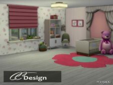 Sims 4 Wall Mod: Little Pretty Flowers and Stripes. (Image #3)