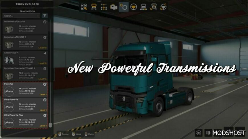 ETS2 Transmissions Part Mod: NEW Powerful Transmissions V1.2 1.50X (Featured)