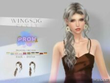 Sims 4 Female Mod: Wings EF0510 Unilateral Curly Hair (Featured)