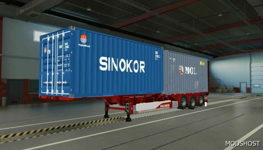 ETS2 Mod: Columan Container Trailer with Korean Specifications 1.50 (Featured)