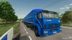 FS22 Kamaz Truck Mod: -65117 Grain+Trailer (Featured)