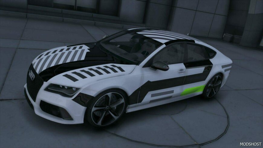 GTA 5 Audi Vehicle Mod: 2013 Audi RS7 Modern Lime Design (Featured)