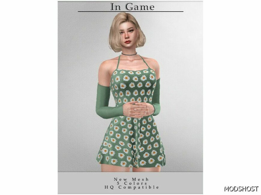Sims 4 Elder Clothes Mod: Short Dress D-376 (Featured)