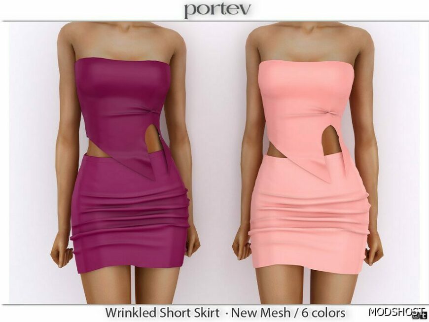 Sims 4 Wrinkled Short Skirt mod