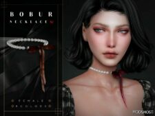 Sims 4 Female Accessory Mod: Pearl Choker BOW Necklace (Image #2)