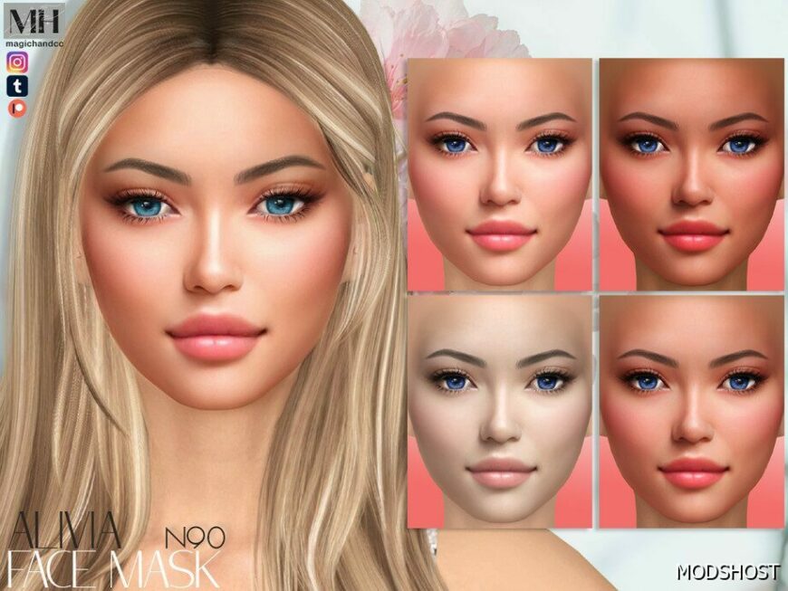 Sims 4 Skintone Mod: Alivia Face Mask N90 (Featured)