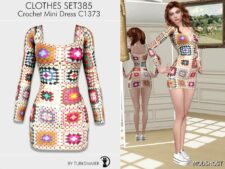 Sims 4 Crochet Mini Dress C1373 mod