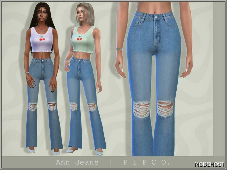 Sims 4 ANN Jeans Bootcut. mod