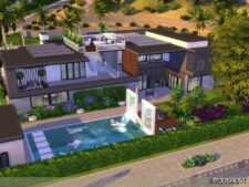 Sims 4 House Mod: Blue Lavender No CC (Image #2)