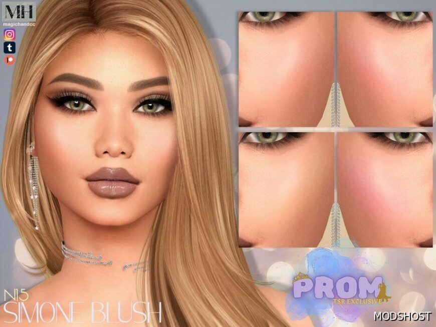 Sims 4 Female Makeup Mod: Simone Blush N15 (Featured)